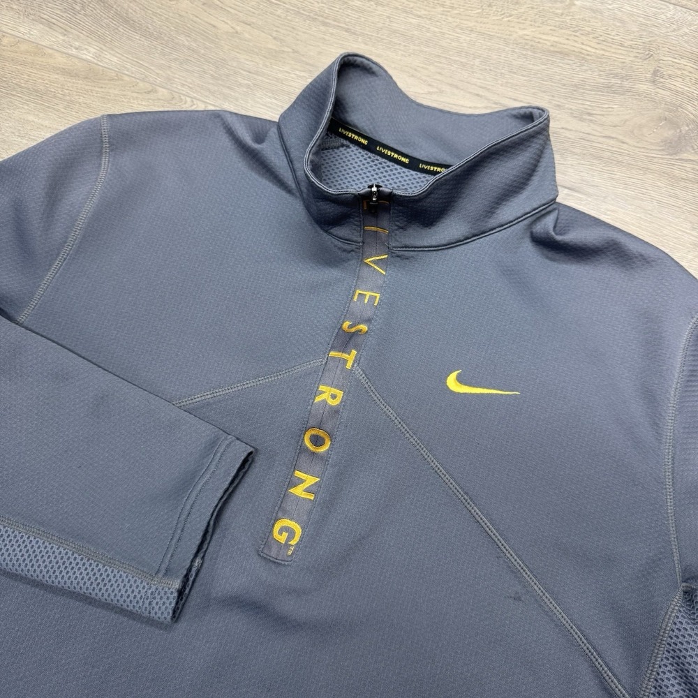 Nike Live Strong Gray 1/4 Zip Pullover Sz XL READ FAIR FitDry‎
